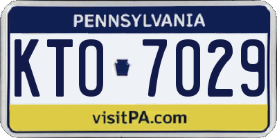 PA license plate KTO7029