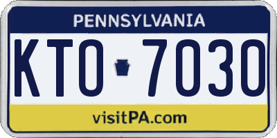 PA license plate KTO7030
