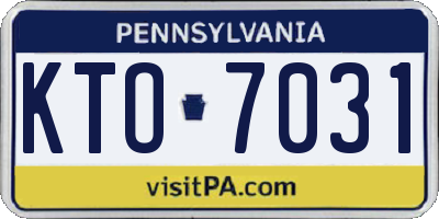 PA license plate KTO7031