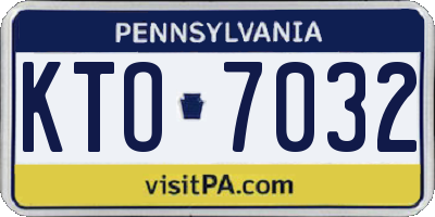 PA license plate KTO7032