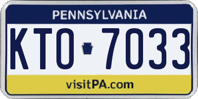 PA license plate KTO7033