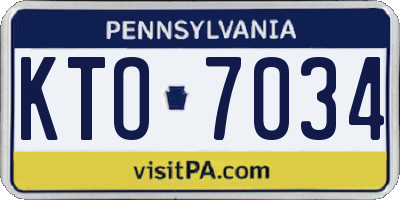 PA license plate KTO7034