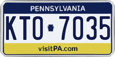 PA license plate KTO7035