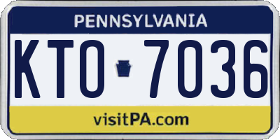 PA license plate KTO7036