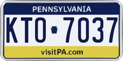 PA license plate KTO7037