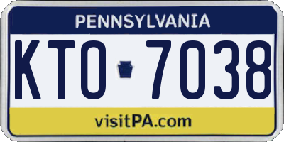 PA license plate KTO7038