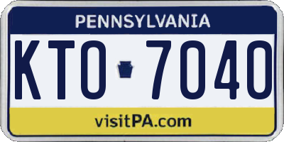 PA license plate KTO7040