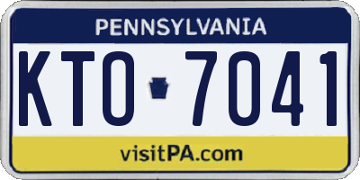 PA license plate KTO7041