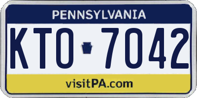 PA license plate KTO7042
