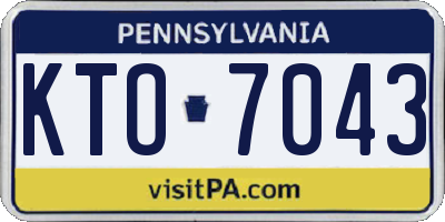 PA license plate KTO7043