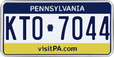 PA license plate KTO7044
