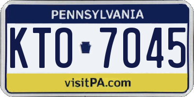 PA license plate KTO7045