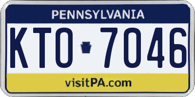 PA license plate KTO7046