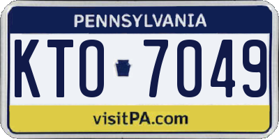 PA license plate KTO7049