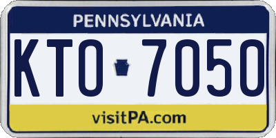 PA license plate KTO7050