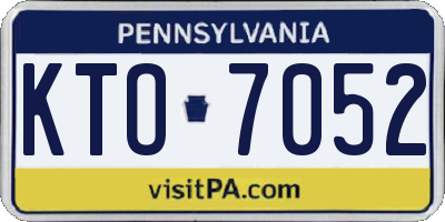 PA license plate KTO7052