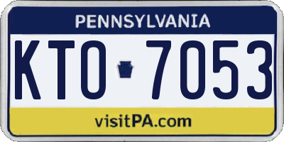 PA license plate KTO7053