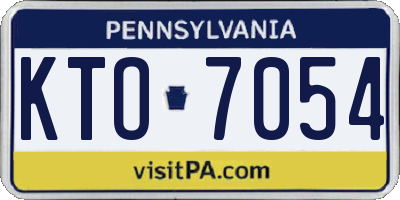 PA license plate KTO7054