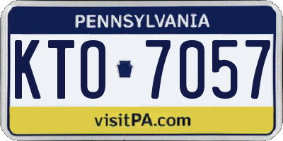 PA license plate KTO7057