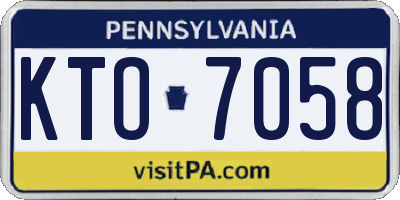 PA license plate KTO7058