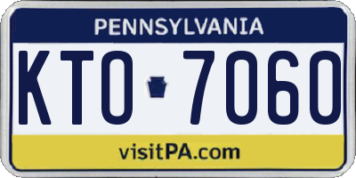 PA license plate KTO7060