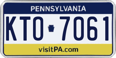 PA license plate KTO7061