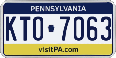 PA license plate KTO7063