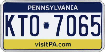 PA license plate KTO7065