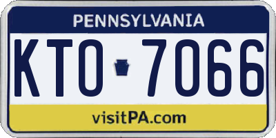 PA license plate KTO7066