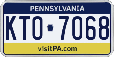 PA license plate KTO7068