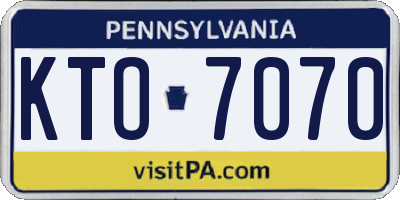 PA license plate KTO7070