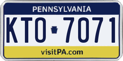 PA license plate KTO7071