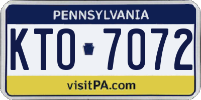 PA license plate KTO7072