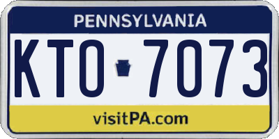 PA license plate KTO7073