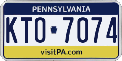 PA license plate KTO7074