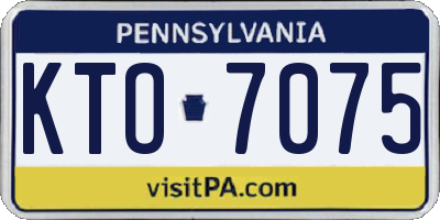 PA license plate KTO7075