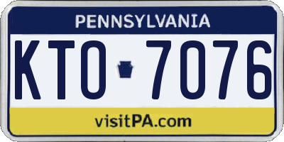 PA license plate KTO7076
