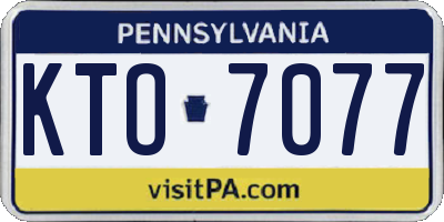 PA license plate KTO7077