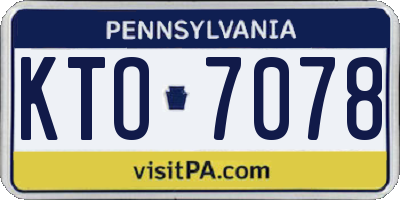 PA license plate KTO7078