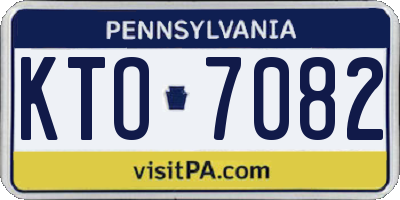 PA license plate KTO7082