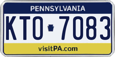 PA license plate KTO7083