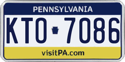 PA license plate KTO7086
