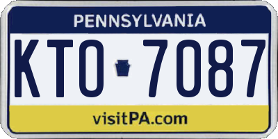 PA license plate KTO7087