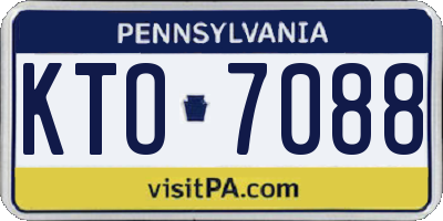 PA license plate KTO7088