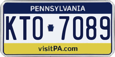 PA license plate KTO7089