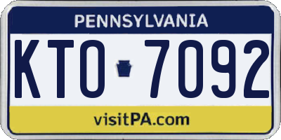 PA license plate KTO7092