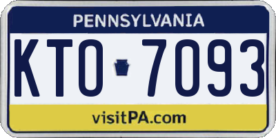 PA license plate KTO7093