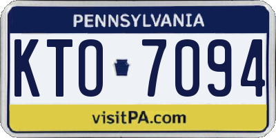 PA license plate KTO7094