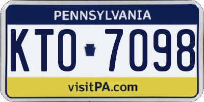 PA license plate KTO7098