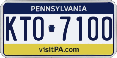 PA license plate KTO7100